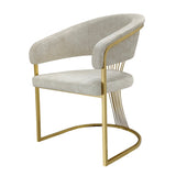 Monaco Dining Chair – Cream & Gold – Set of 2