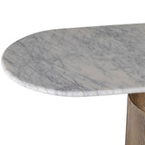 Libra Interiors Belvedere Column Console Table – Aged Gold & Banswara Marble