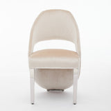 Santorini Dining Chair – Cream Velvet & Chrome Legs – Set of 2