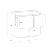 Libra Interiors Jamille Bedside – Cream Leather & Brown Oak