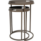 Libra Interiors Impasto Brushstroke Side Tray Tables – Set of 2