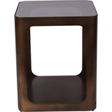Libra Interiors Thorpe Square Metal & Glass Side Table