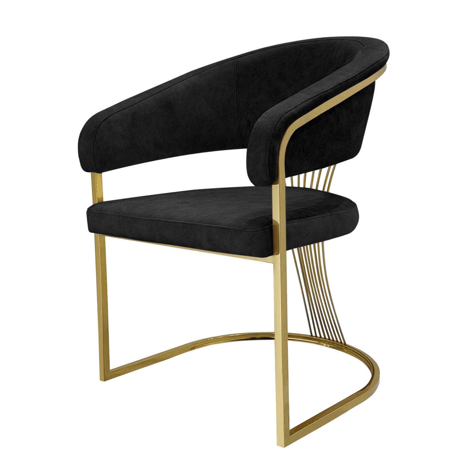 Monaco Dining Chair – Black & Gold – Set of 2