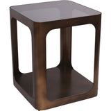 Libra Interiors Thorpe Square Metal & Glass Side Table