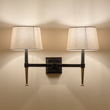 Libra Interiors Stella Wall Light – Gilded Oak & Brushed Satin