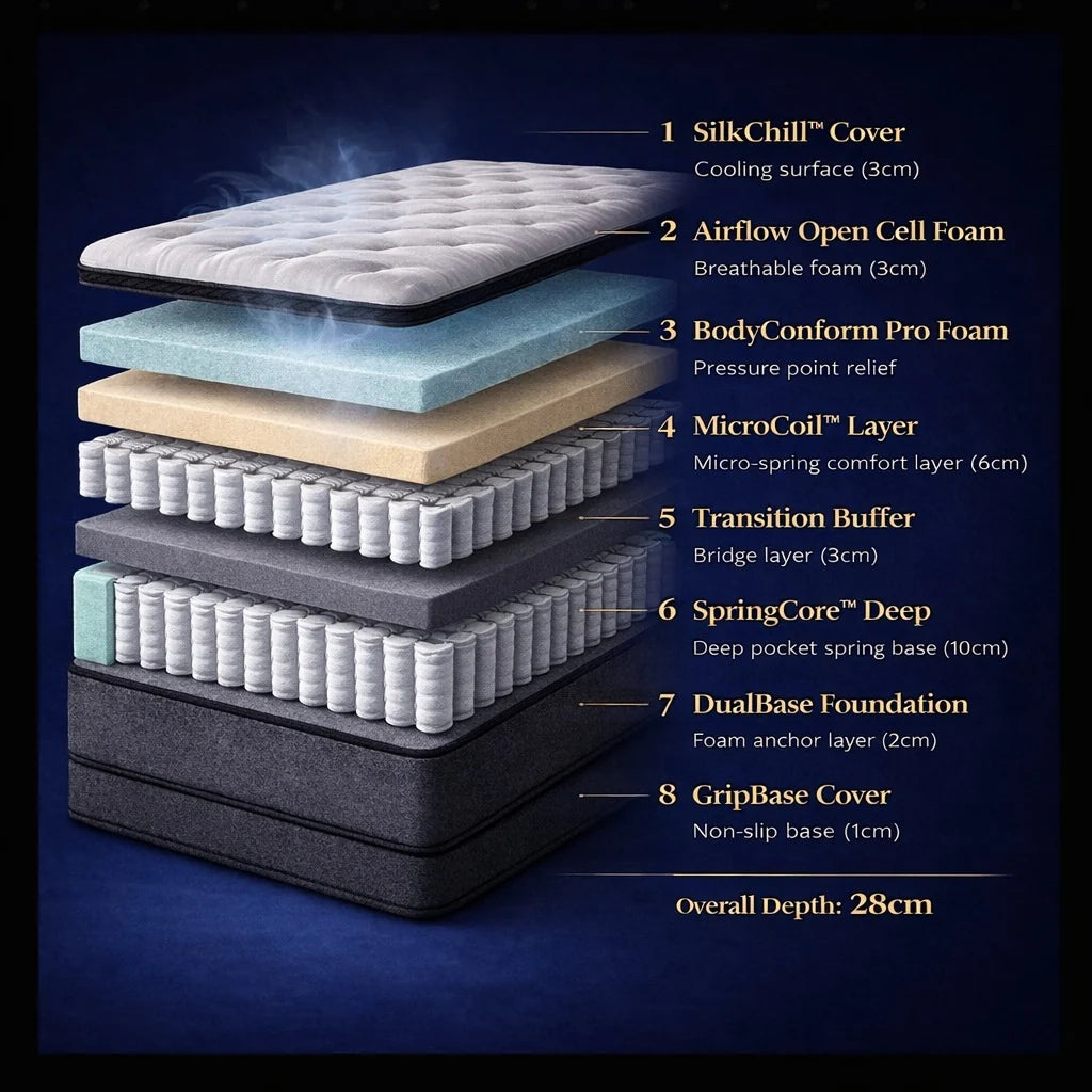 Noctis Rise Pro 28cm Hybrid Mattress – Medium Firm