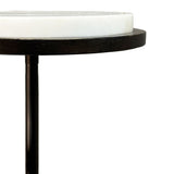 Libra Interiors Marco Accent Table – White Banswara Marble