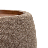 Gensen Ottoman – Coffee Chenille & Walnut Tray – Small 70cm