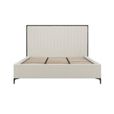 Fairmont Velvet Channelled Bed – Cream with Black Border