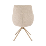Napoli 160–240cm Extending Dining Table & Camilla Swivel Dining Chairs – Travertine Ceramic & Natural Tweed