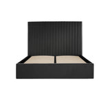 Savanna Velvet Channelled Ottoman Bed – Black