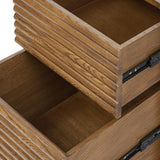 D.I Designs Charlton 2 Drawer Bedside Table – Ribbed Walnut
