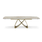 Ludovica 180–260cm Extending Dining Table – Italian Grey Sunset Vein Cloud