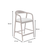Tess Bar Stool – Walnut & Oatmeal Boucle