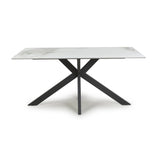 Nova 160cm Dining Table – White Marble Ceramic