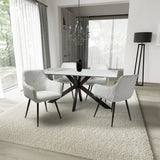 Nova 160cm Dining Table – White Marble Ceramic