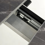 Nova 140–180cm Extending Dining Table – Deep Grey Marble Ceramic