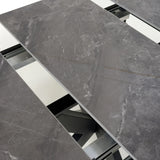 Nova 140–180cm Extending Dining Table – Deep Grey Marble Ceramic