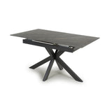 Nova 140–180cm Extending Dining Table – Deep Grey Marble Ceramic
