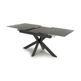 Nova 140–180cm Extending Dining Table – Deep Grey Marble Ceramic