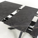 Nova 140–180cm Extending Dining Table – Deep Grey Marble Ceramic