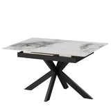 Nova 140–180cm Extending Dining Table – White Marble Ceramic