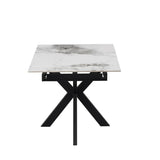 Nova 140–180cm Extending Dining Table – White Marble Ceramic