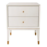 Bayeux Side Table – White & Brass