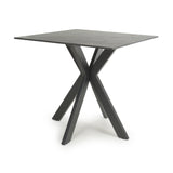 Nova 80cm Square Dining Table – Deep Grey Marble Ceramic