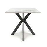 Nova 80cm Square Dining Table – White Marble Ceramic