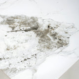 Nova 80cm Square Dining Table – White Marble Ceramic