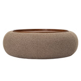 Libra Interiors Gensen Ottoman – Coffee Chenille & Walnut Tray – Large 102cm