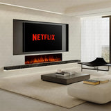 Clarendon Borderless 3D Flame Electric Media Wall Fireplace – Black