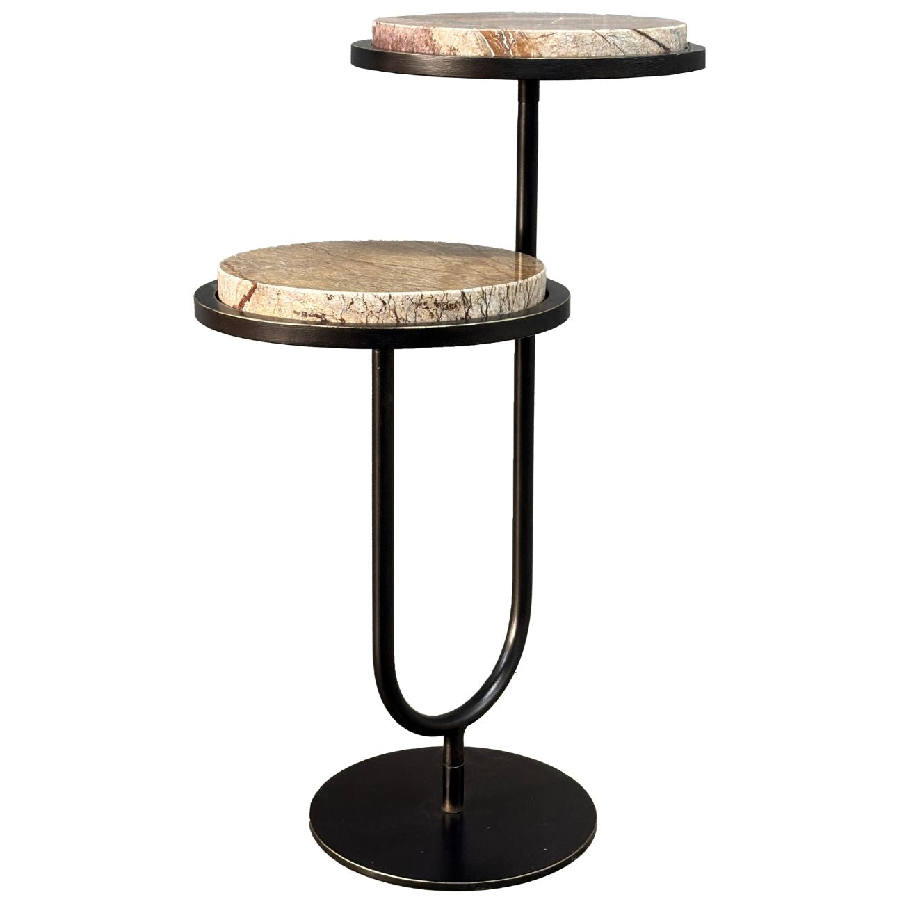 Libra Interiors Marco Accent Table – Forest Brown Marble