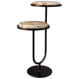 Libra Interiors Marco Accent Table – Forest Brown Marble