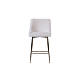 Milano Upholstered Bar Stool – Ivory Velvet & Gold
