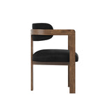 Mai Dining Chair – Velvet – Walnut