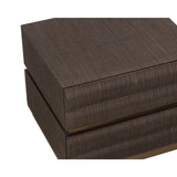 Libra Interiors Subira Bedside Table – Chocolate Raffia & Gold