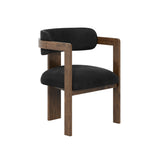 Mai Dining Chair – Velvet – Walnut