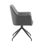 Huxley 150cm Dining Table with Azure Swivel Chairs – White Marble & Grey PU