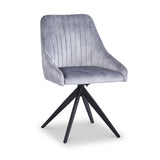 Giorgio Swivel Dining Chair – Light Grey Velvet – Set of 2