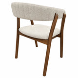 Lennox Dining Chair – Walnut & Upholstered Finish – Set of 2