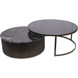 Libra Interiors Belvedere Nesting Coffee Tables – Aged Black – Set of 2