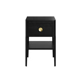 D.I Designs Abberley 1 Drawer Bedside Table – Black Oak