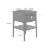 D.I Designs Abberley 1 Drawer Bedside Table – Black Oak