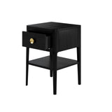 D.I Designs Abberley 1 Drawer Bedside Table – Black Oak
