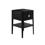 D.I Designs Abberley 1 Drawer Bedside Table – Black Oak