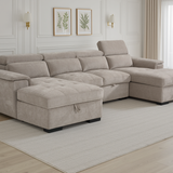 Alaya U-Shape Sofabed – Beige