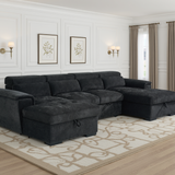 Alaya U-Shape Sofabed – Black