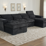 Alaya U-Shape Sofabed – Black